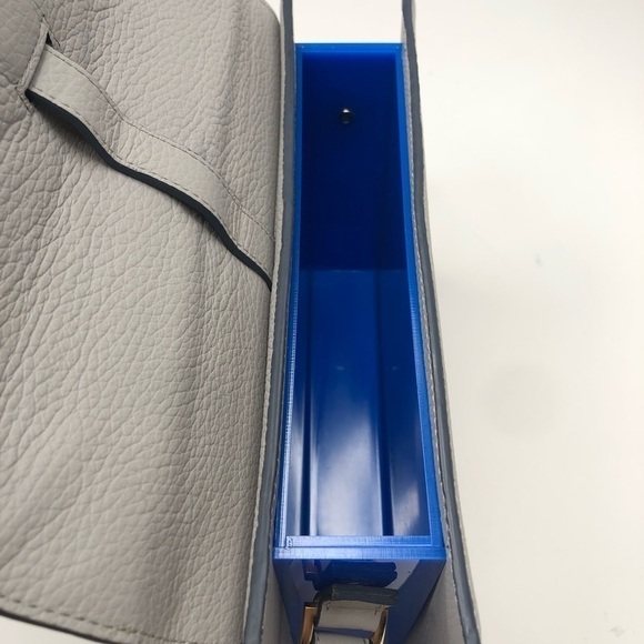 Rare Meli Melo Thela Prep Spex Pebbled Leather Light Stone Grey Shoulder Purse - Picture 4 of 16